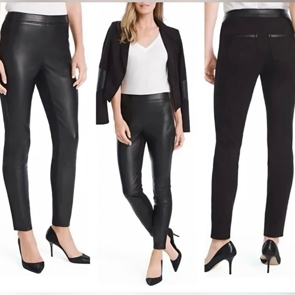🖤 White House Black Market Faux Leather “The Legging” Pants – Size 6